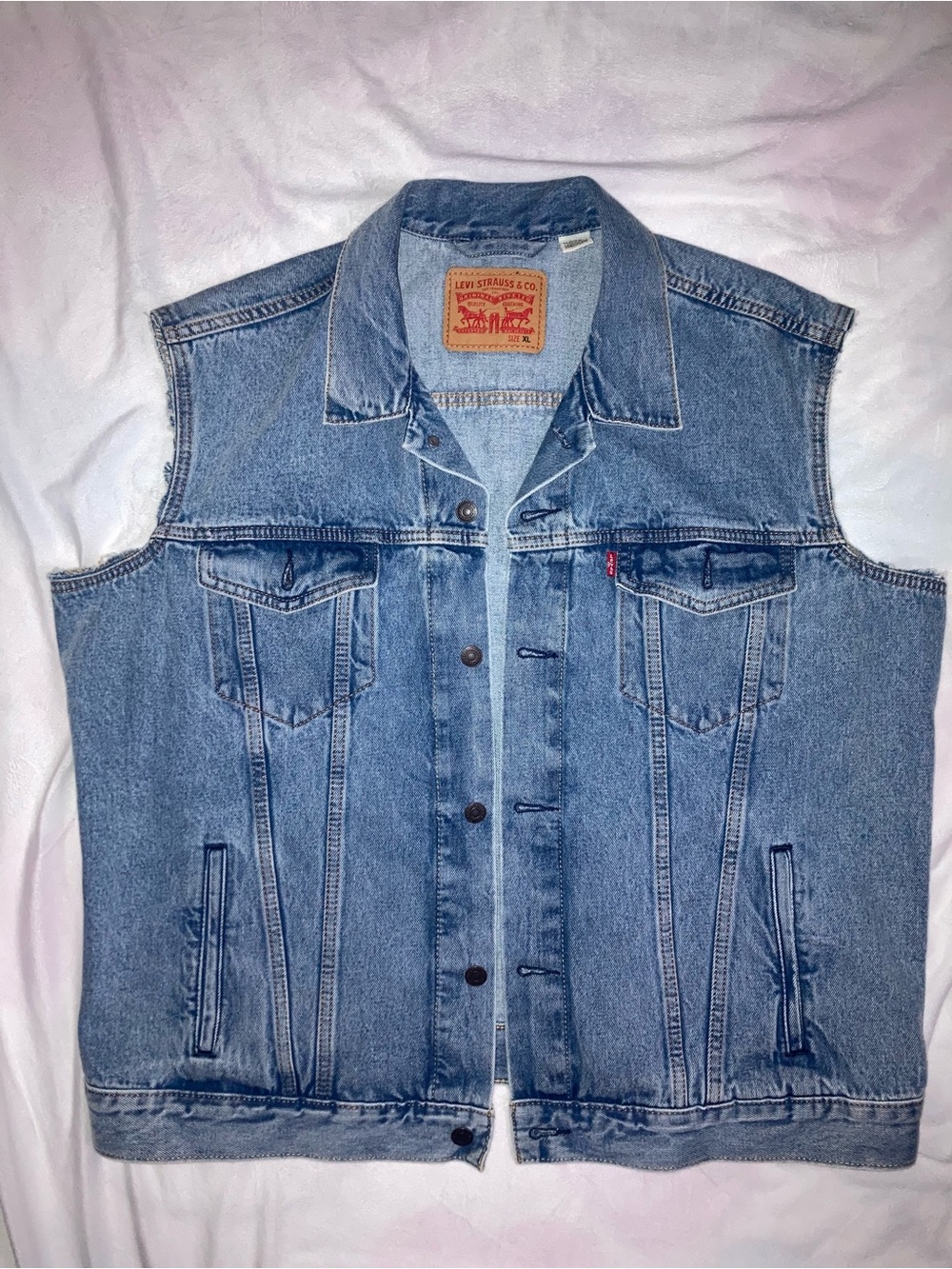 Levi's Light Blue Denim Sleeveless Trucker Vest